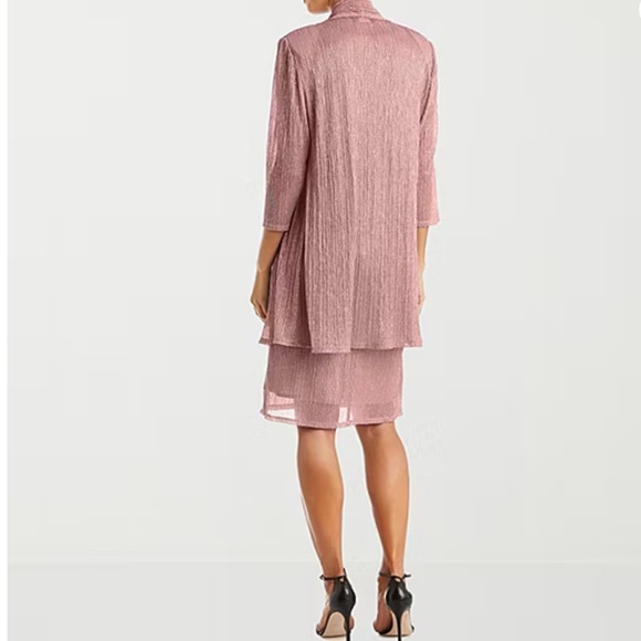 NWT! R & M Richards 2 piece mauve mother of the bride/groom dress. Size 16. - Picture 2 of 12